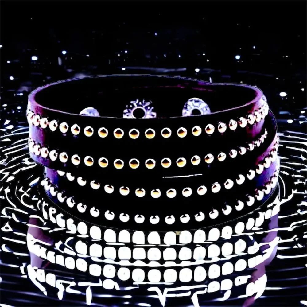 Studded Leather l Double-Wrap l Bracelet l Band l Black